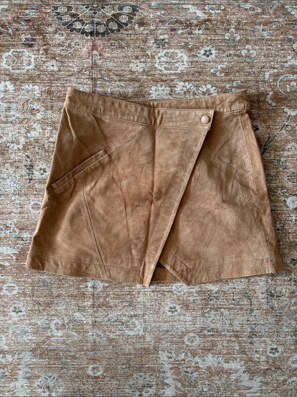 Blank NYC Camel Suede Wrap Skort